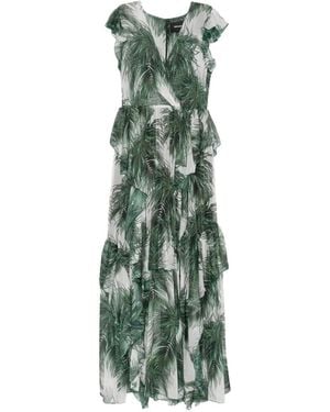 Marco Bologna Palm-Print Ruffled Maxi Dress - Verde
