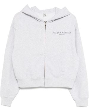 Sporty & Rich Printed Cotton Hoodie - White