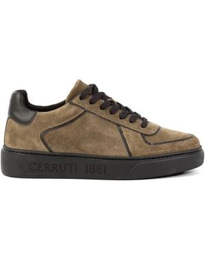 Cerruti 1881 Baskets En Daim À Empiècements - Marron