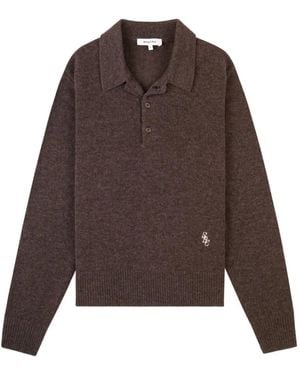 Sporty & Rich Polo À Logo Brodé - Brown