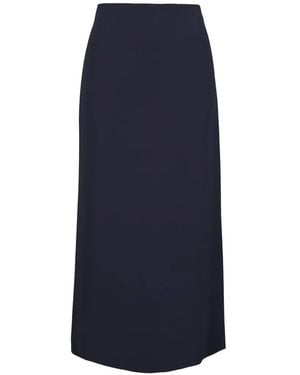 Lafayette 148 New York Rear-Slit Skirt - Blue