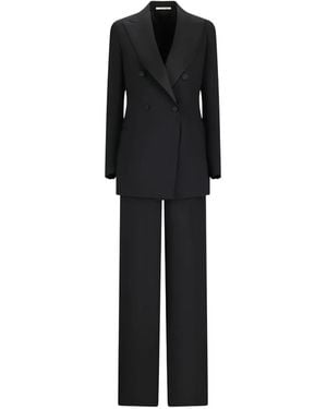Tagliatore Double-Breasted Peak-Lapel Suit - Black