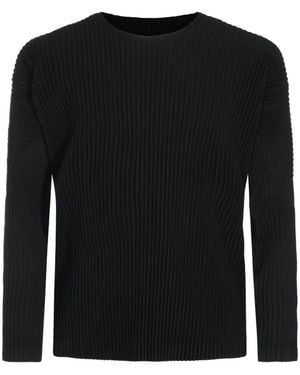 Homme Plissé Issey Miyake Pleated Long-Sleeve T-Shirt - Black
