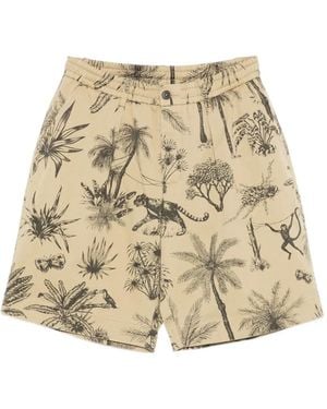 Universal Works Jungle Toile Pleated Shorts - Natural