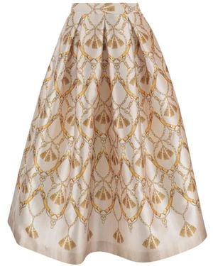 Lunatica Milano Flared Midi-Rok - Naturel