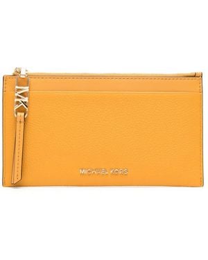 MICHAEL Michael Kors Logo-Lettering Leather Card Case - Orange