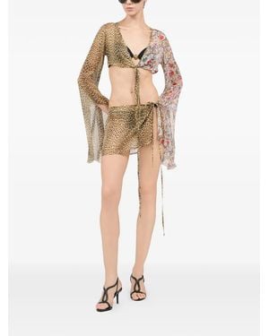 Roberto Cavalli Strandkleid mit Leopardenmuster - Natur