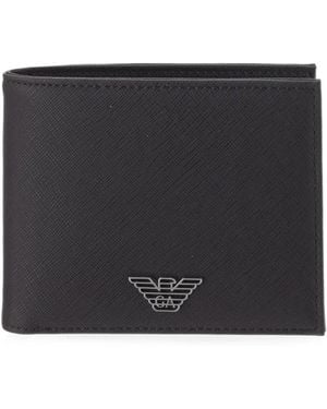 Emporio Armani Logo-Plaque Bifold Wallet - Black