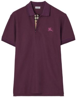 Burberry Cotton Polo Shirt - Purple