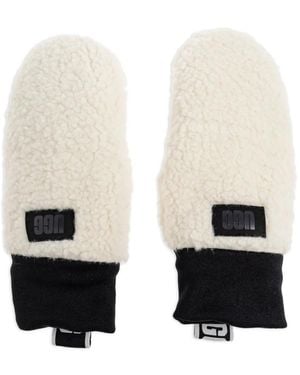 UGG Logo-Patch Mittens - White
