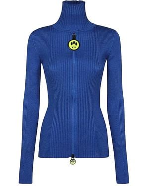 Barrow Gerippter Cardigan mit Stehkragen - Blau