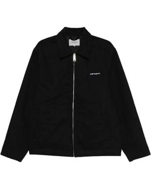Carhartt Logo Embroidered Zip-Up Jacket - Black