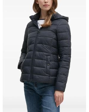 Barbour Veste Matelassée À Capuche - Bleu