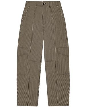 Ganni Striped Cargo Pants - White