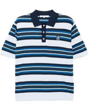 Maison Kitsuné Fine Gauge Striped Polo Shirt - Blue