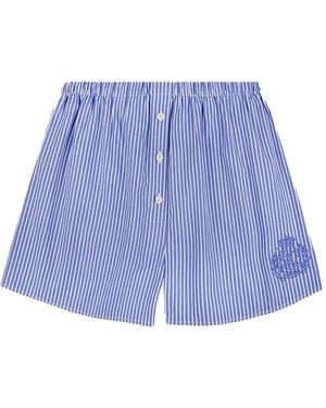 Sporty & Rich Gestreifte Ny Crest Shorts - Blau
