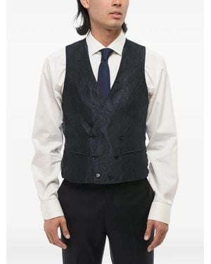 Corneliani Paisley-Pattern Waistcoat - Blue
