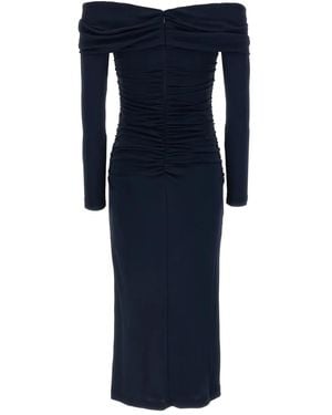 Carolina Herrera Off-Shoulder Midi Dress - Blue