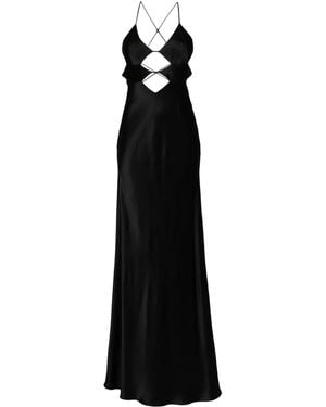 Michelle Mason Cutout Detail Gown - Black