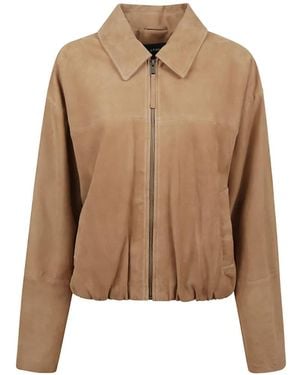 Arma Zip-up suede jacket - Braun