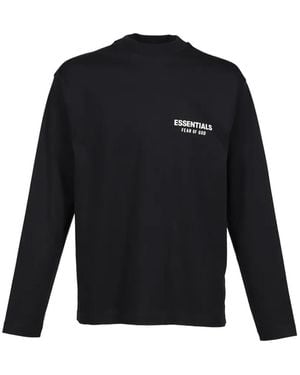 Essentials Logo-Print Long-Sleeve T-Shirt - Blue