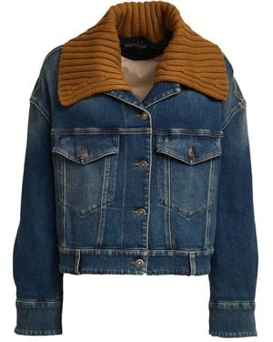 Dondup Chaqueta vaquera con cuello en contraste - Azul