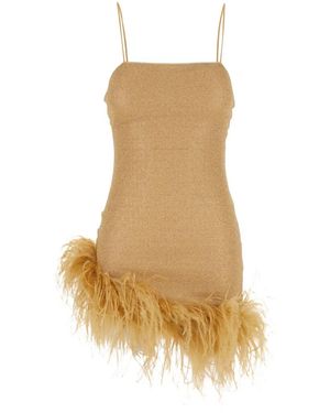 Oséree Lumière Plumage Sleeveless Mini Dress - Natural