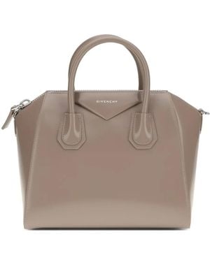 Givenchy Small Antigona Logo-Detail Shoulder Bag - Grey