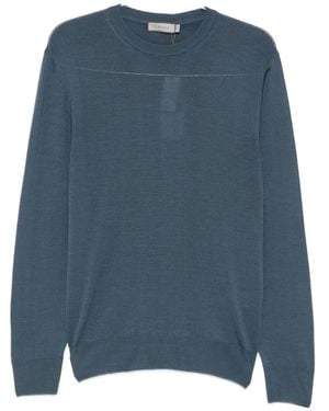Canali Wool Crew-Neck Jumper - Blue