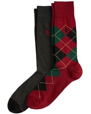 Polo Ralph Lauren Argyle-Patterned Logo-Embroidered Socks