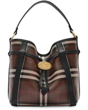 Burberry Mini Check Bucket Bag - Black
