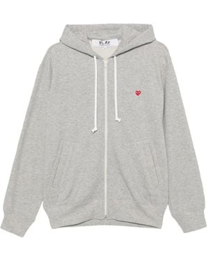 Comme des Garçons Play Heart-Patch Hoodie - Grey