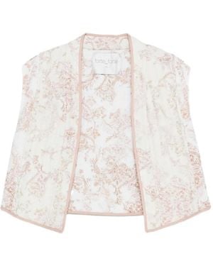 forte_forte Gilet À Fleurs - White