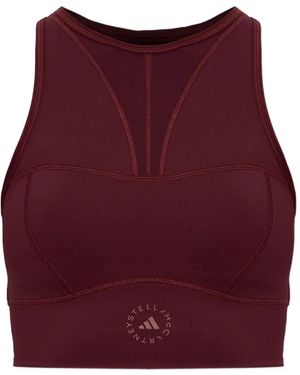 adidas By Stella McCartney X Stella Mccartney Mesh-Panelled Cut-Out Sports Top - Purple