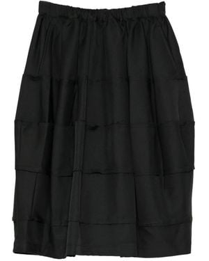 COMME DES GARÇON BLACK Layered Raw-Edge Skirt - Black