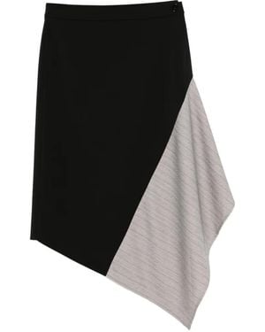 Patrizia Pepe Striped Panel Skirt - Black