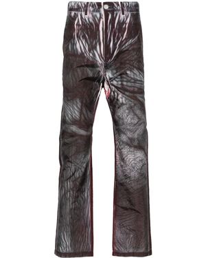 KANGHYUK Abstract-Print Drop-Crotch Trousers - Grey