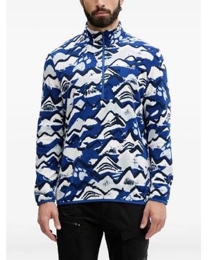 Jack Wolfskin Paw Era 100 Print Hz M Quarter-Zip Jumper - Blue