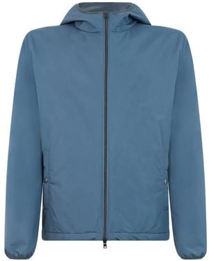 Herno Hooded Zip-Up Jacket - Blue