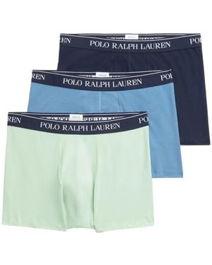 Polo Ralph Lauren Logo Waistband Boxers (pack Of Three) - Blue
