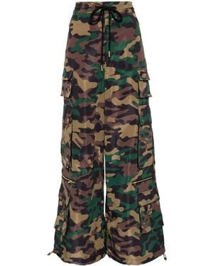 Cynthia Rowley Pantalones de chándal con motivo militar - Verde