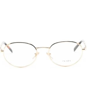 Prada Brille Mit Ovalem Gestell - Natur
