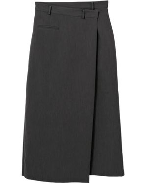 LA PISCINE Asymmetric Long Jacket - Gray