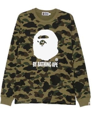 A Bathing Ape 1St Camo Ape Head T-Shirt - Green