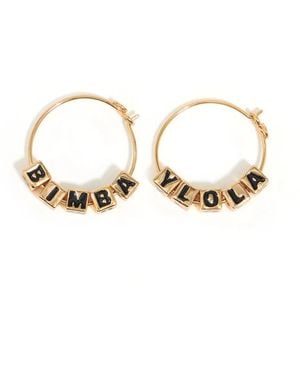 Bimba Y Lola Dice Logo Hoop Earrings - Metallic