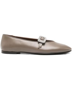 Giuseppe Zanotti Georgia Buckle Ballet Flats - Gray