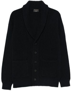 Dell'Oglio Shawl-Collar Button Cardigan - Black