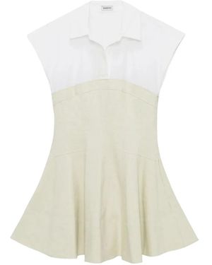 Jonathan Simkhai Sundae Blousejurk Met Vlakken - Wit