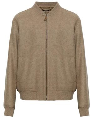 Etro Veste Bomber À Fermeture Zippée - Natural