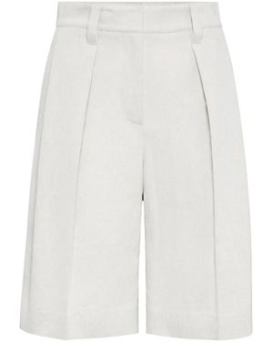 Brunello Cucinelli Gabardine Bermuda Shorts - White